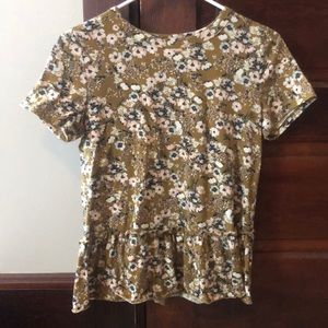 Peplum style floral shirt